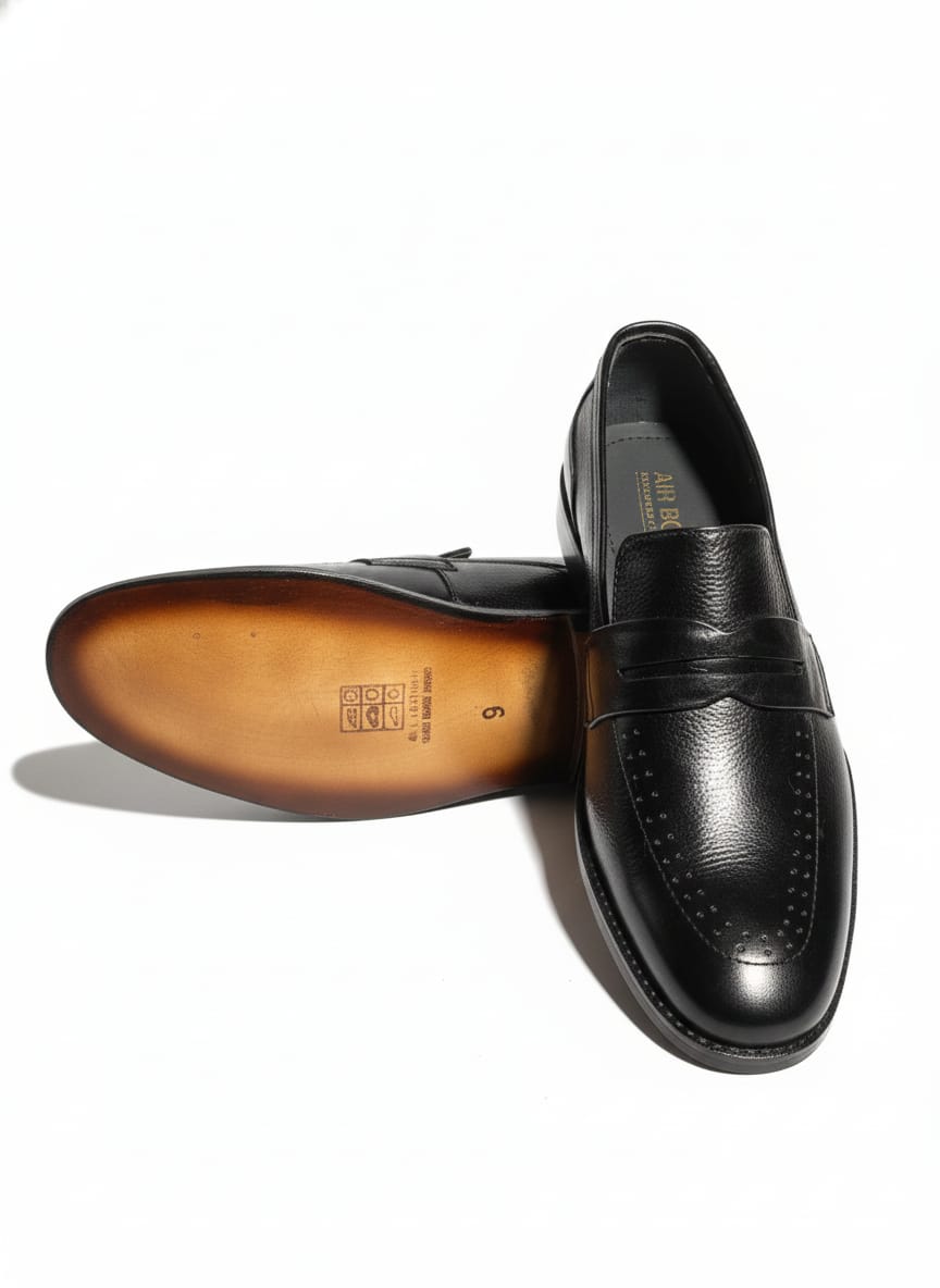 Classic Black Leather Loafers
